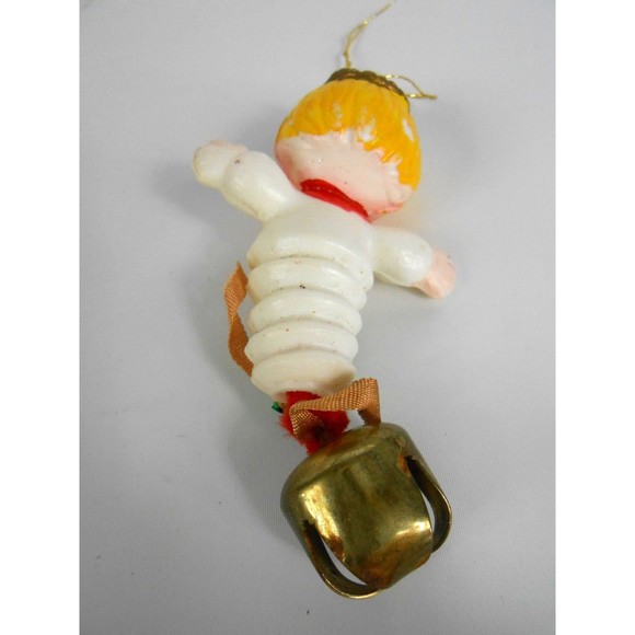 Vintage Christmas Ornament Angel Child Accordion Body Bell 4 Inch - Picture 3 of 3